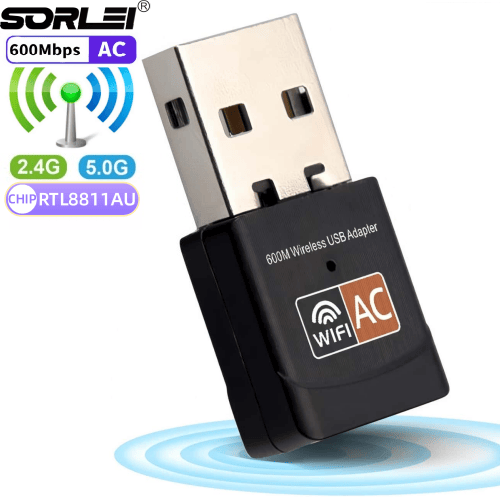 600M双频RTL8811AU USB无线网卡2.4G_5.8G台式机_笔记本wifi信号接收器-黑2
