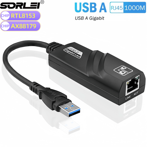 Type C to Gigabit 1000 Mbps RJ45 RTL8153/AX88179 Ethernet LAN Network Adapter for PC Mac