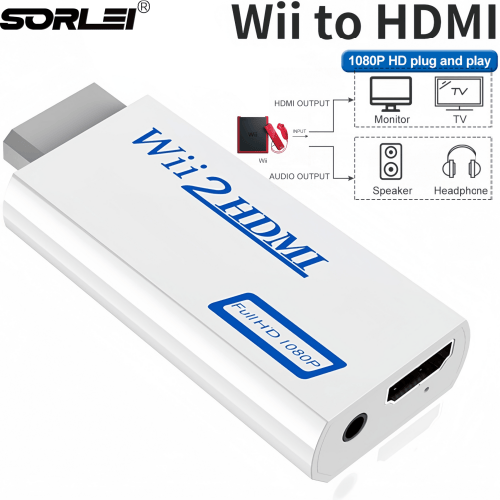 WII2HDMI Converter 1080P 720P Connector Output Video White Wii to HDMI Converter WII HDMI Adapter