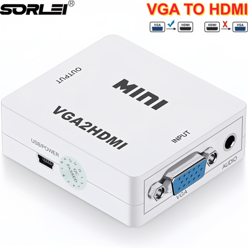 1080P Mini VGA2HDMI  VGA to HDMI converter with audio for PC laptop to HDTV Projector